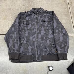 vintage quiksilver camo all over print bomber jacket size xl TAGGED XXL FITS XL